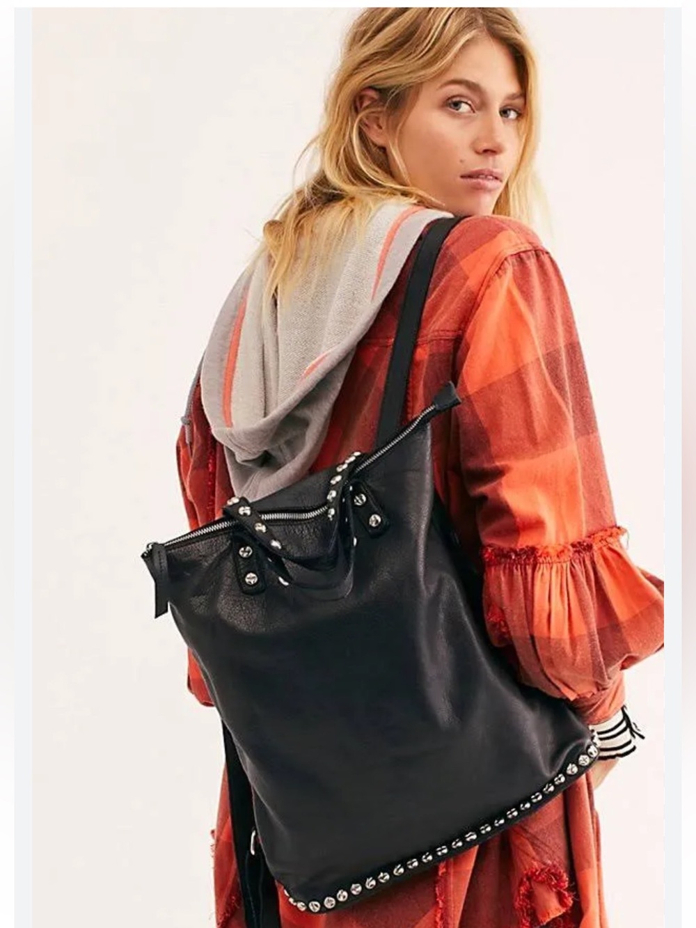 Free People Ellie leather studded backpack